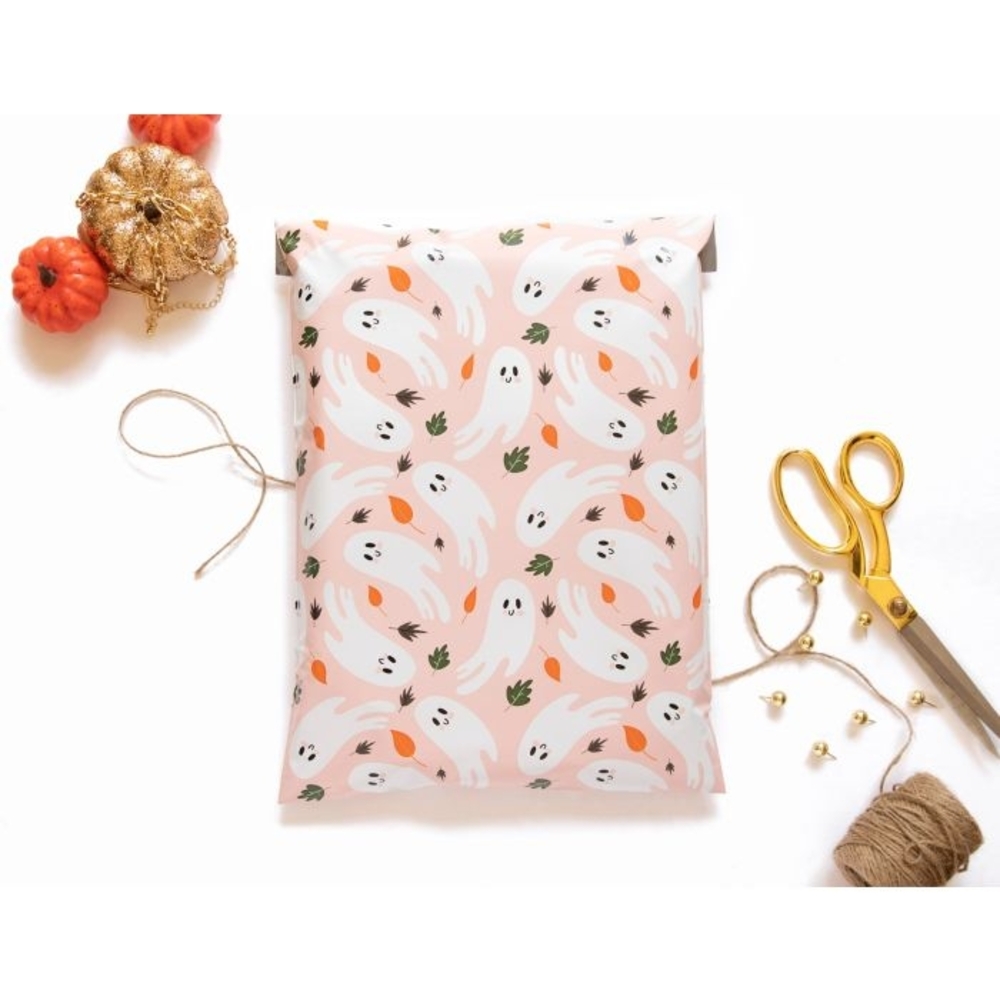 15 10" By 13" Cute Ghost Print Pollymailers
